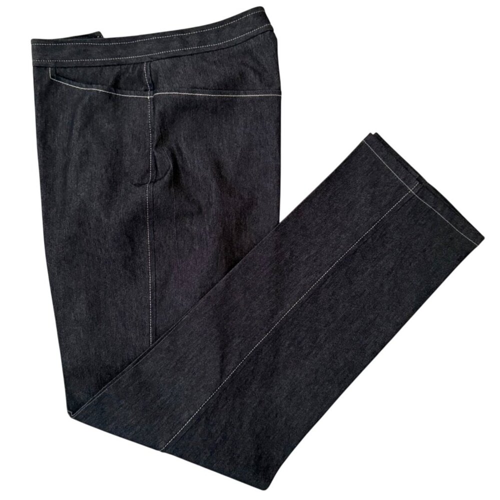 Studio Jax Pants Size 6 Dark Denim Tailored Straight Leg Vintage Y2K Canada Made - Picture 2 of 13